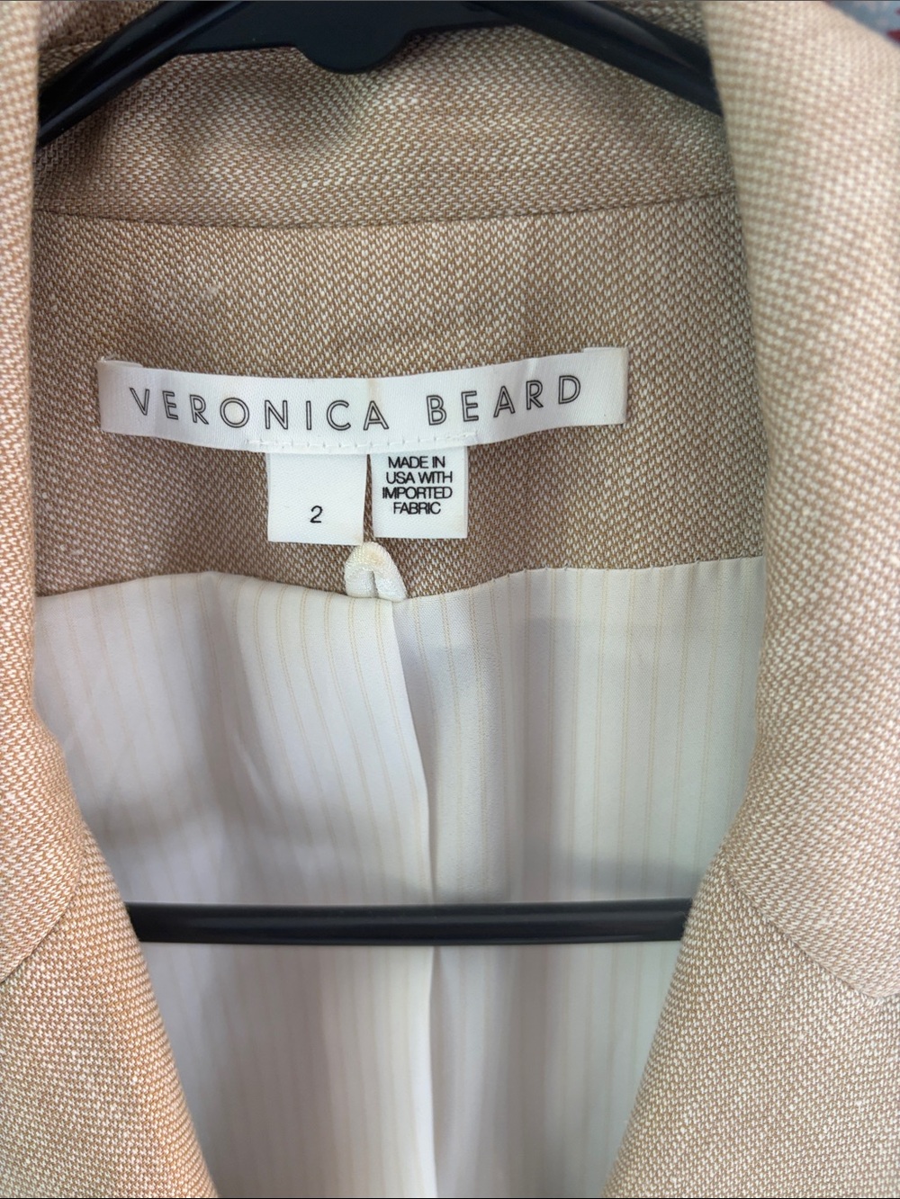 Veronica Beard Khaki Melange Beige Single-Button Blazer Size 2 - Picture 3 of 5